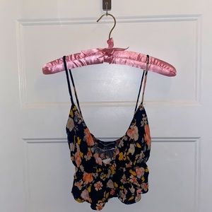 Ruffled floral crop top NWT